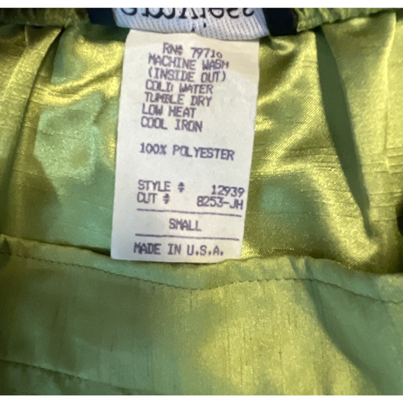 AMY JESS Women's Small 3-Piece JACKET TOP PANT Set Chartreuse GREEN Made in USA - Picture 14 of 16